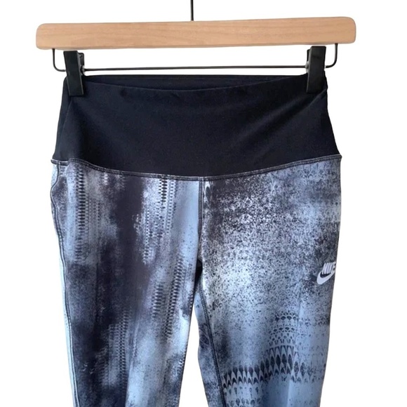 Nike Tie Dye Leggings Dri-Fit Athletic Running Blue Gray Stretchy - Picture 2 of 10